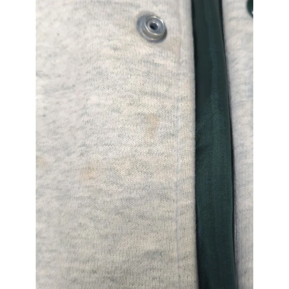 VTG Disney Mickey & Co Varsity Jacket Green White Button Up Spellout Size L